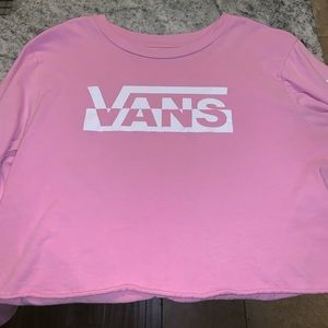 Vans pink long sleeve logo tee